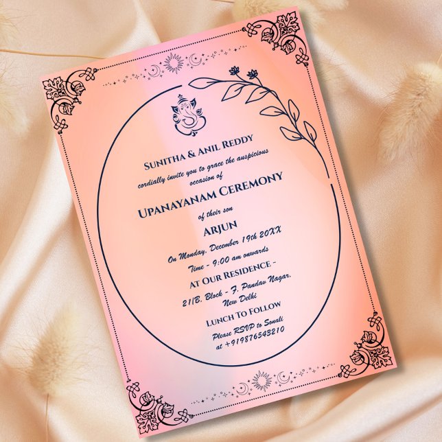 Invitación Ceremonia de Janeu en Upanayanam, alias Hindu Holy (Subido por el creador)