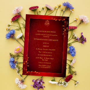 Invitación Ceremonia de Janeu en Upanayanam, alias Hindu Holy