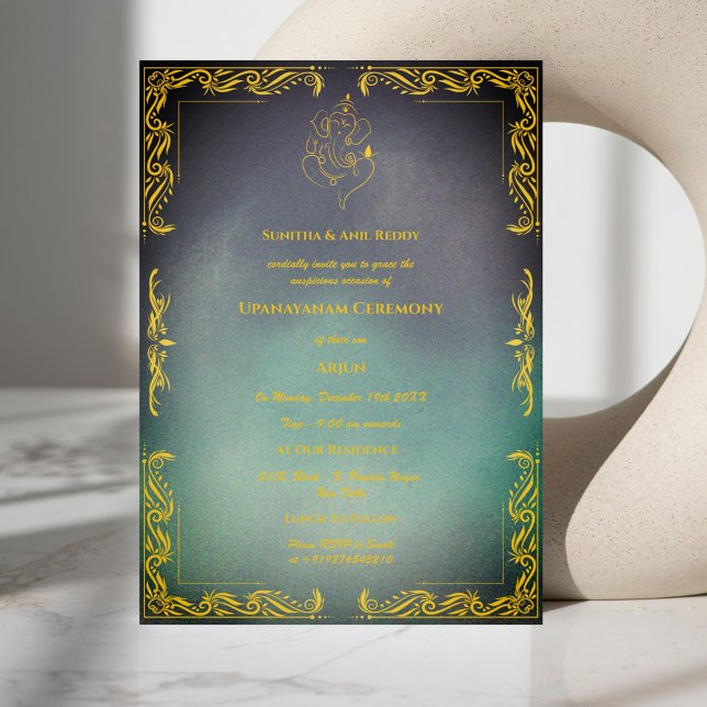 Invitación Ceremonia de Janeu en Upanayanam, alias Hindu Holy (Subido por el creador)