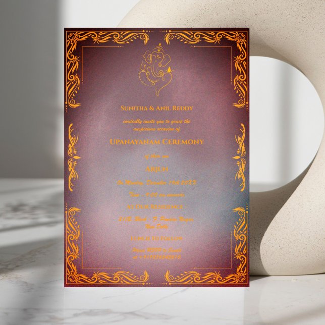 Invitación Ceremonia de Janeu en Upanayanam, alias Hindu Holy (Subido por el creador)