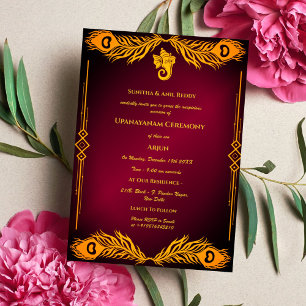 Invitación Ceremonia de Janeu en Upanayanam, alias Hindu Holy