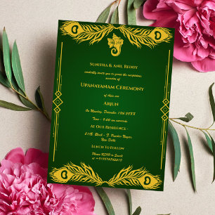 Invitación Ceremonia de Janeu en Upanayanam, alias Hindu Holy