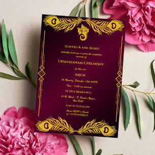 Invitación Ceremonia de Janeu en Upanayanam, alias Hindu Holy