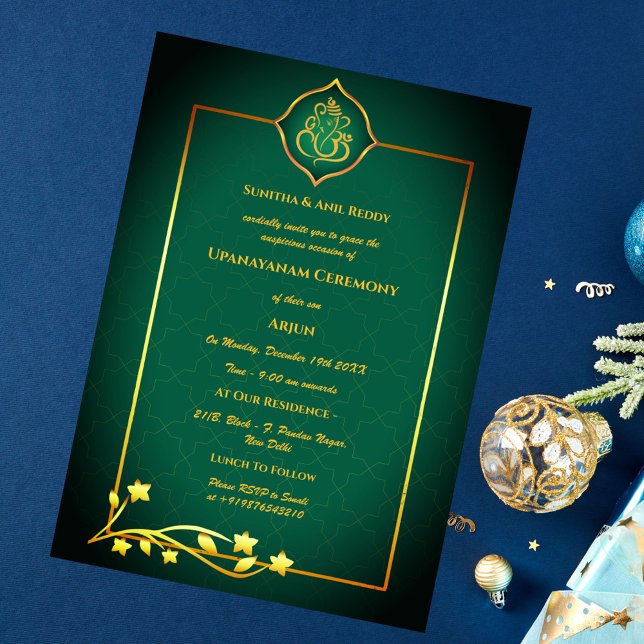 Invitación Ceremonia de Janeu en Upanayanam, alias Hindu Holy (Subido por el creador)