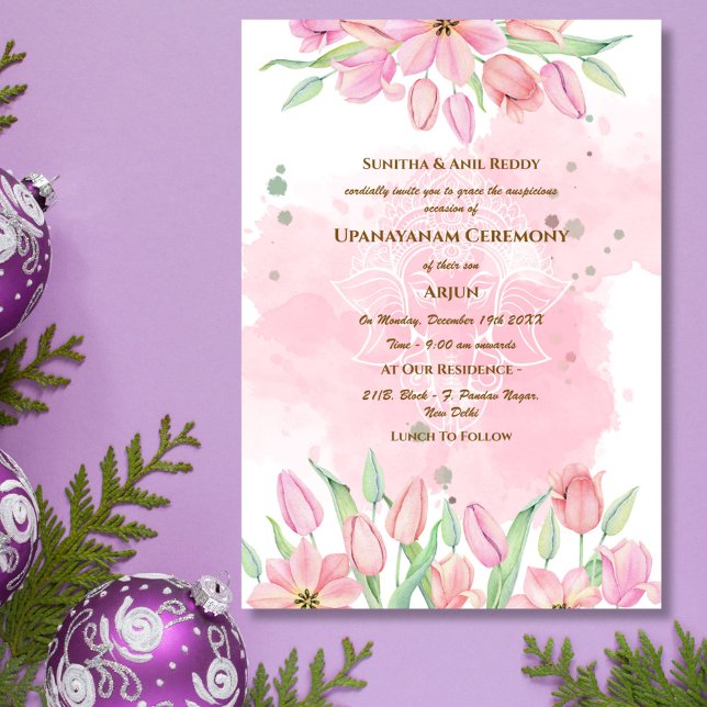 Invitación Ceremonia de Janeu en Upanayanam, alias Hindu Holy (Subido por el creador)