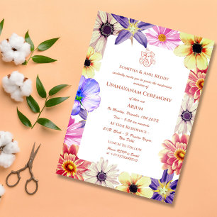 Invitación Ceremonia de Janeu en Upanayanam, alias Hindu Holy