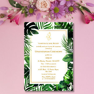 Invitación Ceremonia de Janeu en Upanayanam, alias Hindu Holy