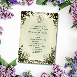 Invitación Ceremonia de Janeu en Upanayanam, alias Hindu Holy