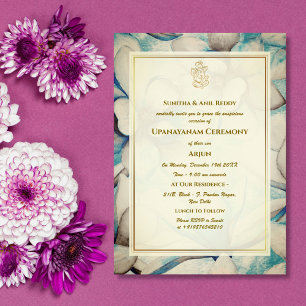 Invitación Ceremonia de Janeu en Upanayanam, alias Hindu Holy