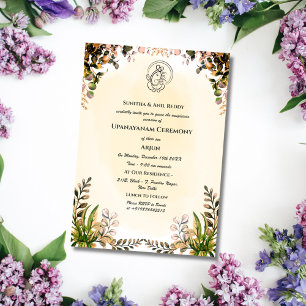 Invitación Ceremonia de Janeu en Upanayanam, alias Hindu Holy