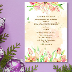 Invitación Ceremonia de Janeu en Upanayanam, alias Hindu Holy
