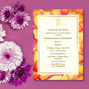 Invitación Ceremonia de Janeu en Upanayanam, alias Hindu Holy