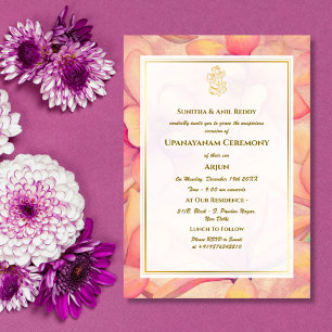 Invitación Ceremonia de Janeu en Upanayanam, alias Hindu Holy