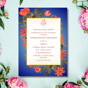 Invitación Ceremonia de Janeu en Upanayanam, alias Hindu Holy