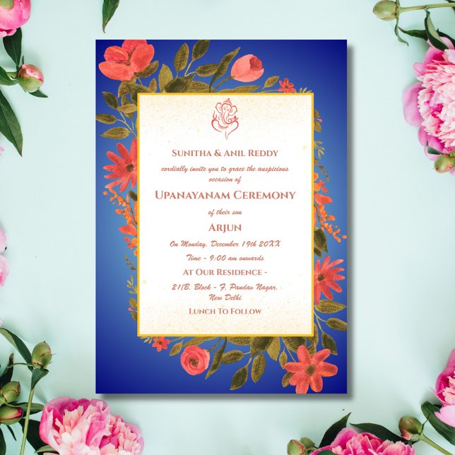 Invitación Ceremonia de Janeu en Upanayanam, alias Hindu Holy (Subido por el creador)