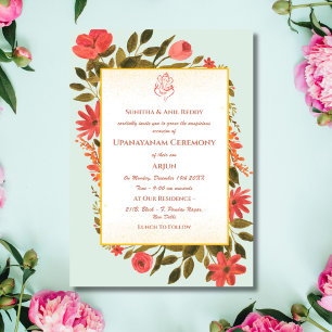 Invitación Ceremonia de Janeu en Upanayanam, alias Hindu Holy