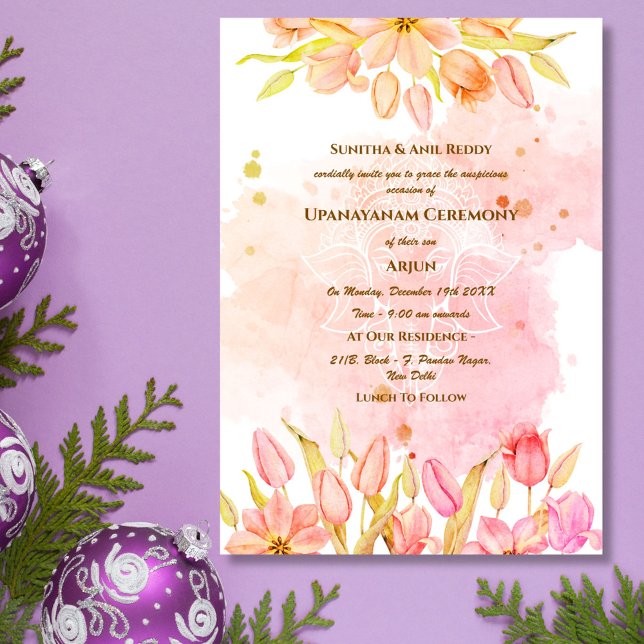 Invitación Ceremonia de Janeu en Upanayanam, alias Hindu Holy (Subido por el creador)