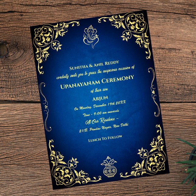 Invitación Ceremonia de Janeu en Upanayanam, alias Hindu Holy (Subido por el creador)