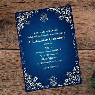 Invitación Ceremonia de Janeu en Upanayanam, alias Hindu Holy