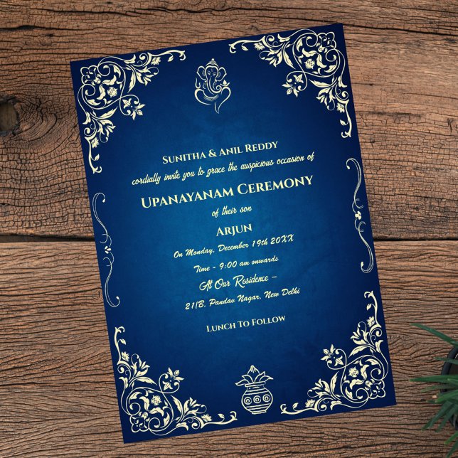 Invitación Ceremonia de Janeu en Upanayanam, alias Hindu Holy (Subido por el creador)