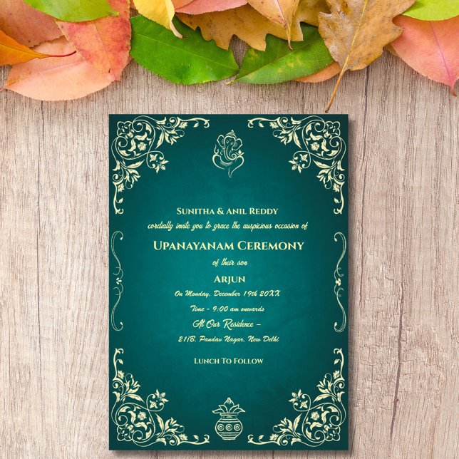 Invitación Ceremonia de Janeu en Upanayanam, alias Hindu Holy (Subido por el creador)