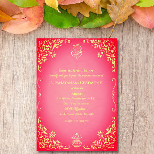 Invitación Ceremonia de Janeu en Upanayanam, alias Hindu Holy