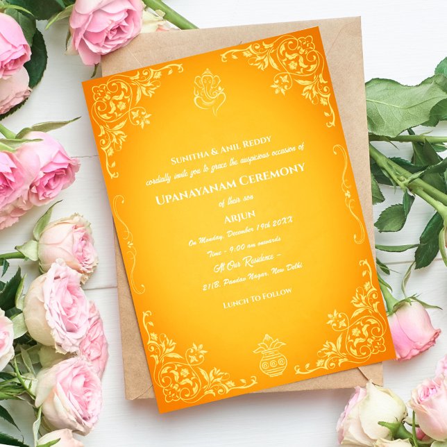 Invitación Ceremonia de Janeu en Upanayanam, alias Hindu Holy (Subido por el creador)