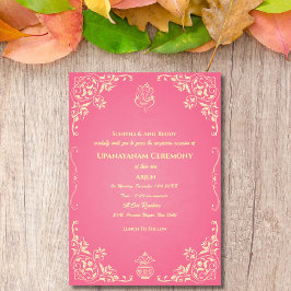 Invitación Ceremonia de Janeu en Upanayanam, alias Hindu Holy