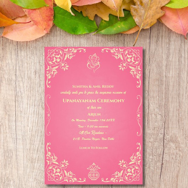 Invitación Ceremonia de Janeu en Upanayanam, alias Hindu Holy (Subido por el creador)