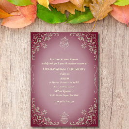 Invitación Ceremonia de Janeu en Upanayanam, alias Hindu Holy