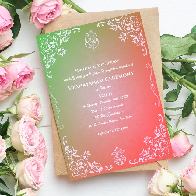 Invitación Ceremonia de Janeu en Upanayanam, alias Hindu Holy (Subido por el creador)