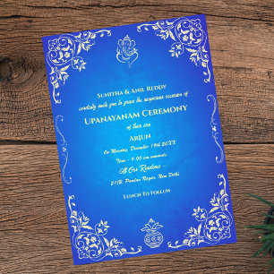 Invitación Ceremonia de Janeu en Upanayanam, alias Hindu Holy