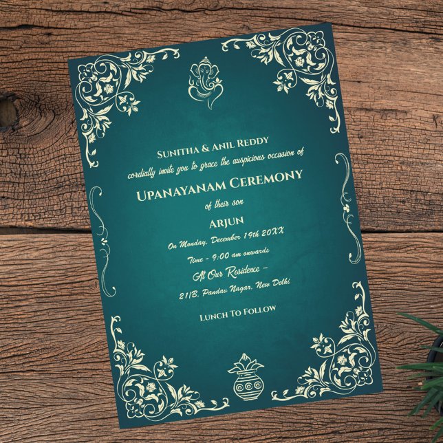 Invitación Ceremonia de Janeu en Upanayanam, alias Hindu Holy (Subido por el creador)