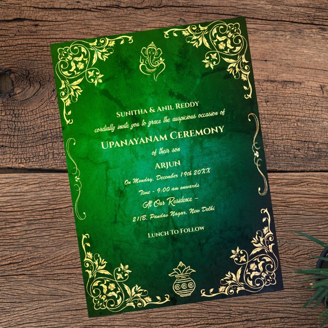 Invitación Ceremonia de Janeu en Upanayanam, alias Hindu Holy (Subido por el creador)