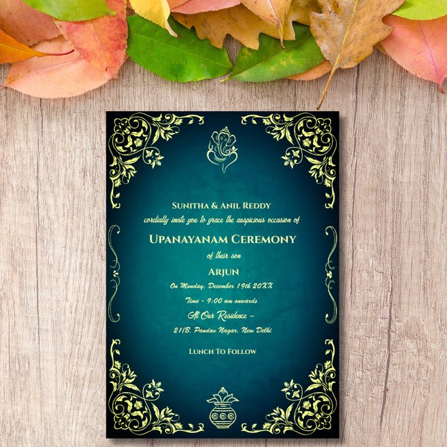 Invitación Ceremonia de Janeu en Upanayanam, alias Hindu Holy (Subido por el creador)