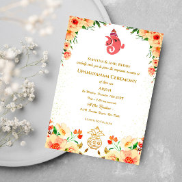 Invitación Ceremonia de Janeu en Upanayanam, alias Hindu Holy