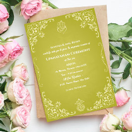 Invitación Ceremonia de Janeu en Upanayanam, alias Hindu Holy