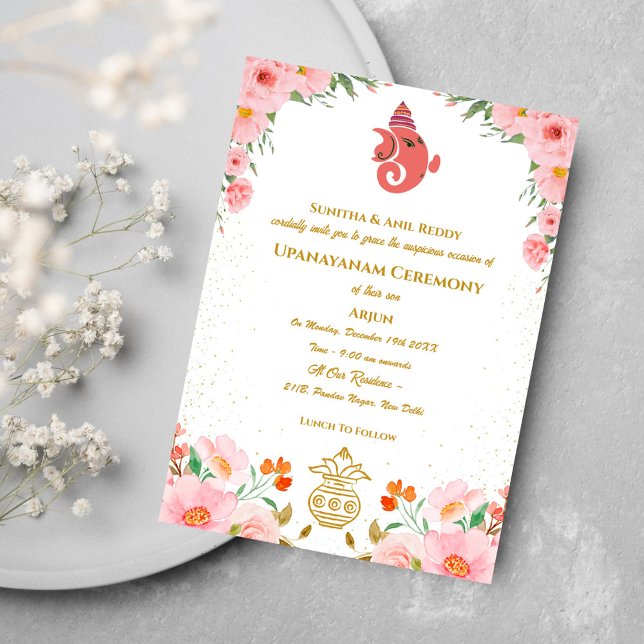 Invitación Ceremonia de Janeu en Upanayanam, alias Hindu Holy (Subido por el creador)