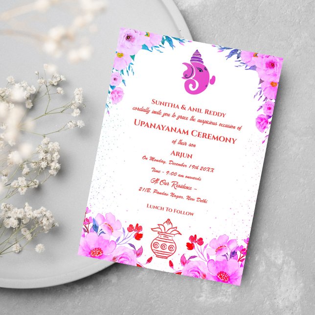 Invitación Ceremonia de Janeu en Upanayanam, alias Hindu Holy (Subido por el creador)