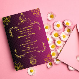 Invitación Ceremonia de Janeu en Upanayanam, alias Hindu Holy