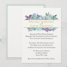 Invitación Ceremonia de la suite Boda de la tradición azul ve