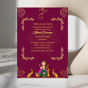 Invitación Ceremonia de Mehndi de la Novia India Ganesha