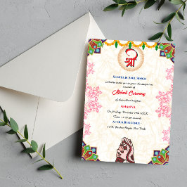 Invitación Ceremonia de Mehndi de la Novia India Ganesha Chak