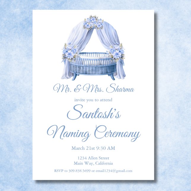 Invitación Ceremonia de natación de cuna de niño azul (Subido por el creador)