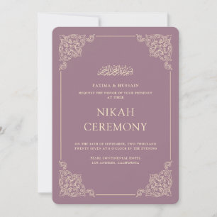 Invitación Ceremonia de Nikah barroca vintage dorada polvorie