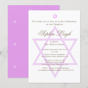 Invitación Ceremonia de nomenclatura de Chica de lavanda judí
