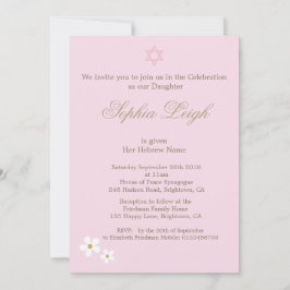 Invitación Ceremonia de Nomenclatura del Bebé Chica Hebreo Ro