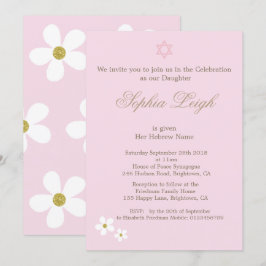 Invitación Ceremonia de Nomenclatura del Bebé Chica Hebreo Ro