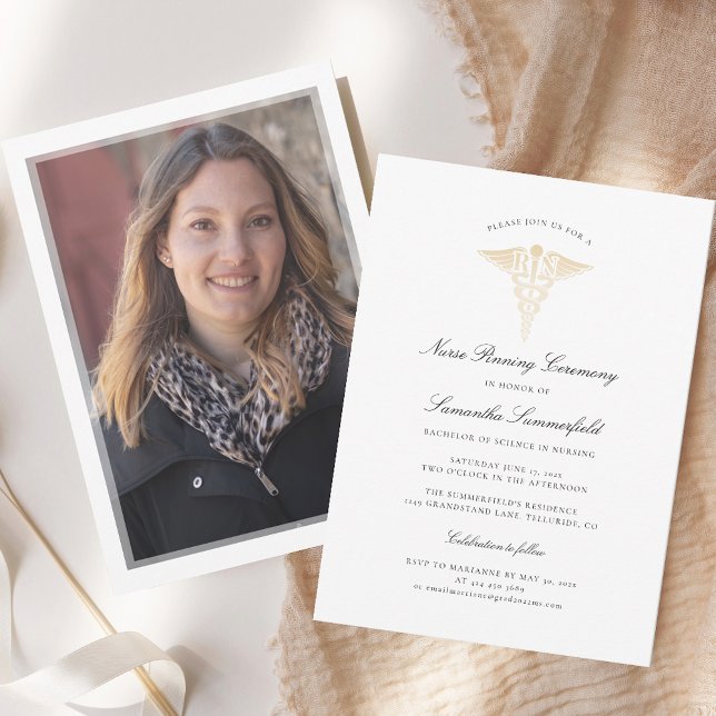 Invitación Ceremonia de posgrado 2025 (Nurse Pinning Ceremony Photo Graduation 2025 Invitation)
