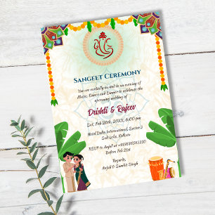 Invitación Ceremonia de pre-Boda india Sangeet